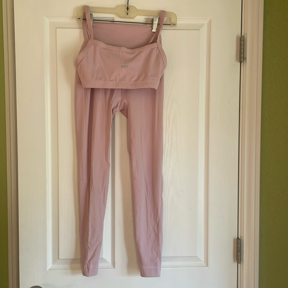 SET Active Dusty Pink Leggings & Sports Bra Set